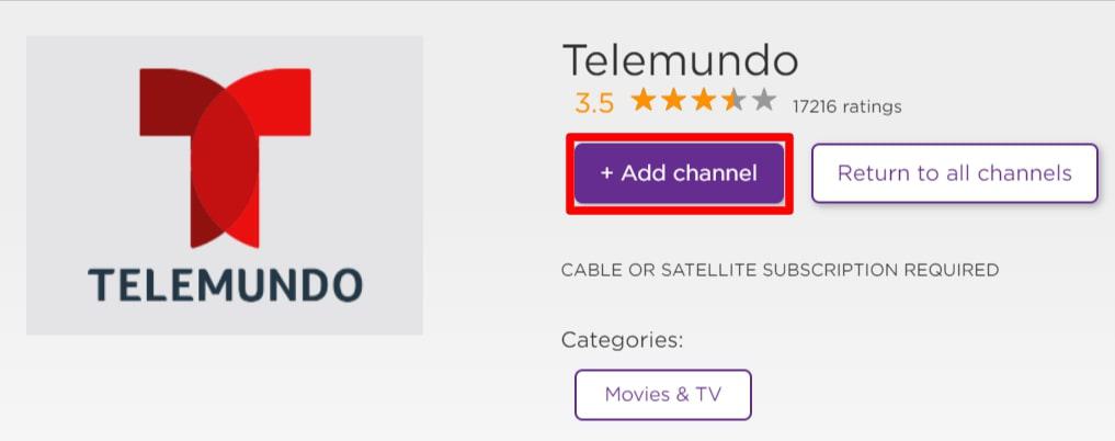 add telemundo channel
