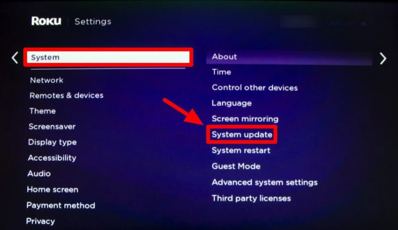 roku System update