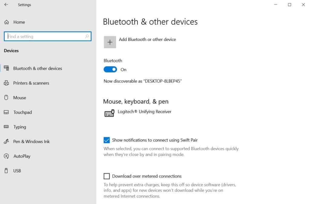 Add Bluetooth or other devices in windows 10
