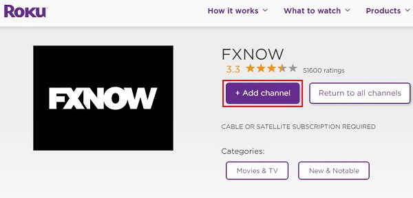 Add fxnow on roku