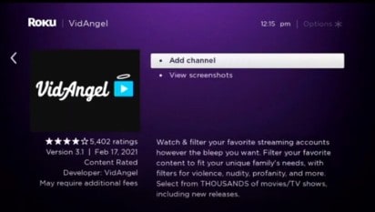 add vidangel channel