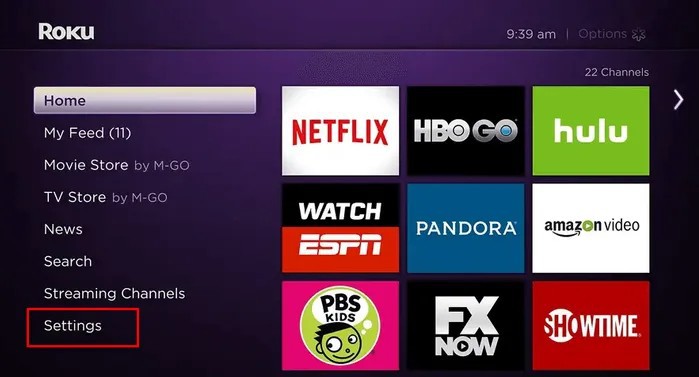 roku settings