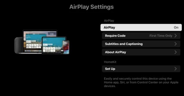 airplay settings