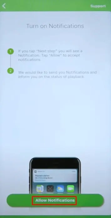 accept the permission to mirror notifications