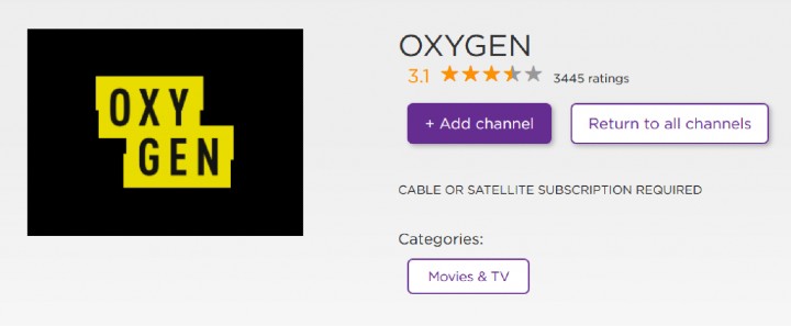 add Oxygen on roku