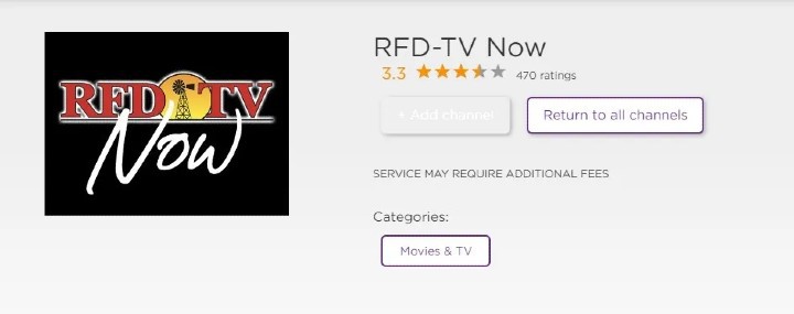add RFD TV now on Roku