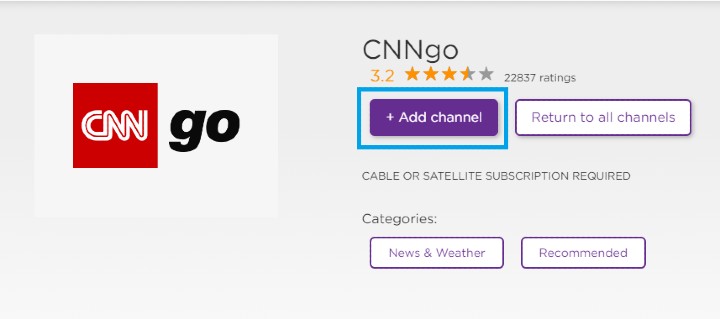 add cnngo channel on roku