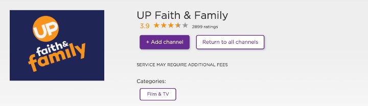 up faith and family movies on Roku