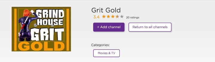 grit gold channel on roku