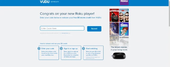 vudu.com/start roku