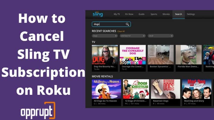 how to cancel sling on roku