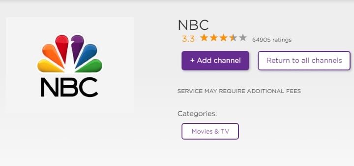 NBC channel on roku