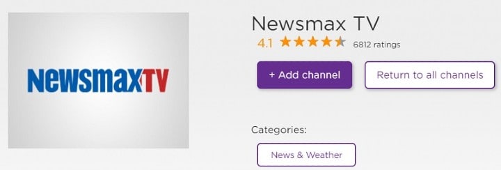 add newsmax tv app on roku