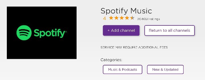 add Spotify music on Roku