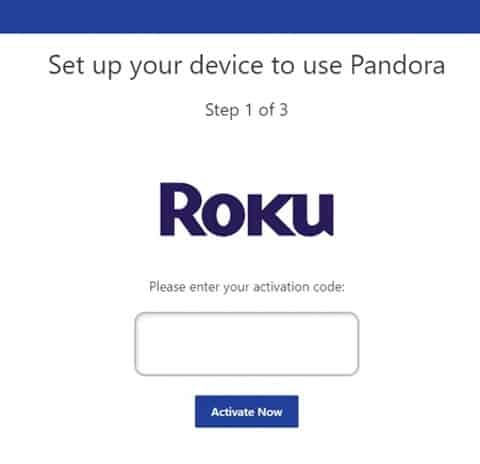 activate pandora on roku