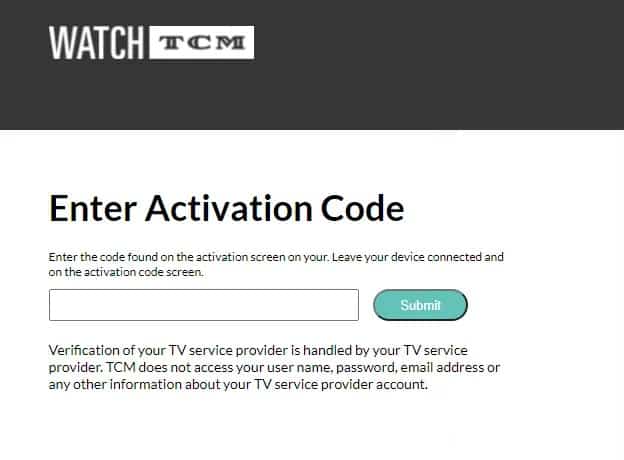 activate tcm channel on roku