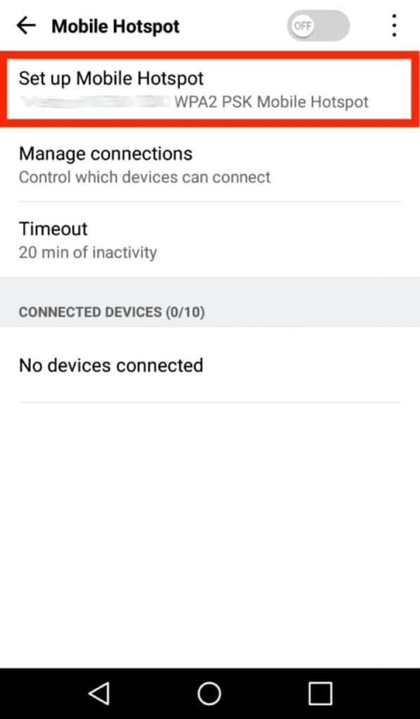 set up Mobile Hotspot