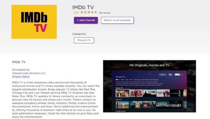 imdb on roku