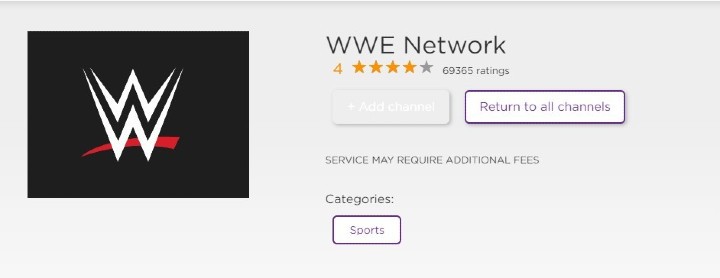 add  wwe network roku