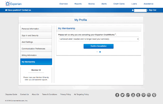Cancel Experian Online
