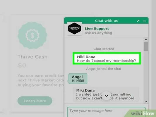 Cancel Thrive Market via the company website